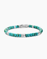Hex Bead Bracelet in Sterling Silver with Turquoise, 6mm