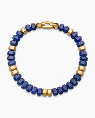 Hex Bead Bracelet with Lapis and 18K Yellow Gold, 8mm