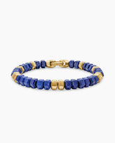 Hex Bead Bracelet with Lapis and 18K Yellow Gold, 8mm