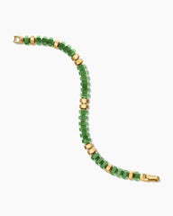 Hex Bead Bracelet with Nephrite Jade and 18K Yellow Gold, 8mm