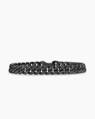 Curb Chain Bracelet in Black Titanium with Black Diamonds, 8mm