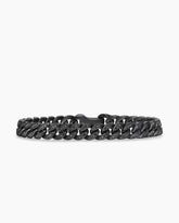 Curb Chain Bracelet in Black Titanium with Black Diamonds, 8mm