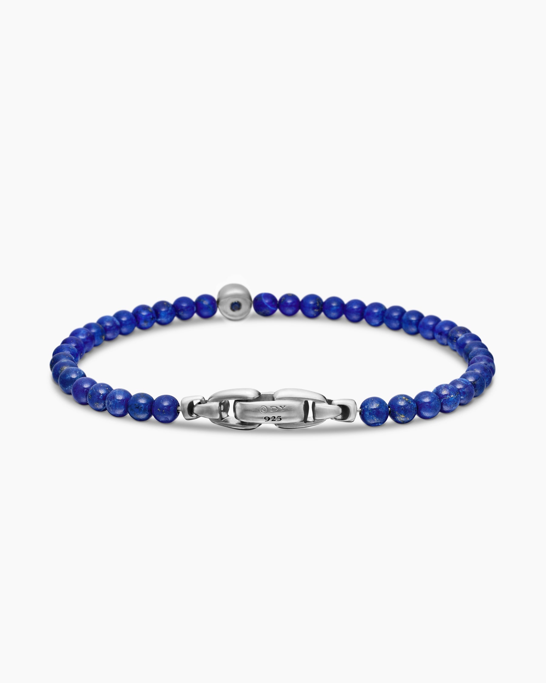 Spiritual Beads Evil Eye Bracelet in Sterling Silver with Lapis and Sapphire, 4mm