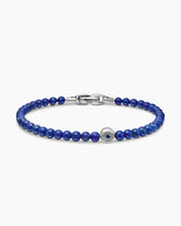 Spiritual Beads Evil Eye Bracelet in Sterling Silver with Lapis and Sapphire, 4mm