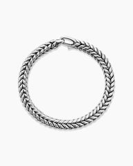 Chevron Bead Bracelet in Sterling Silver, 8mm