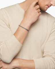 Chevron Bead Bracelet in Sterling Silver, 6mm