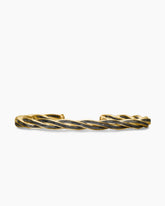 DY Helios™ Cuff Bracelet in 18K Yellow Gold with Forged Carbon, 6mm