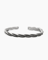 DY Helios™ Cuff Bracelet in Sterling Silver with Black Diamonds, 6mm