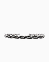 DY Helios™ Cuff Bracelet in Sterling Silver with Black Diamonds, 6mm