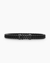 Chevron Bracelet in Black Rubber with Black Titanium and Black Diamonds, 6mm