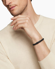 Chevron Bracelet in Black Rubber with Black Titanium, 6mm