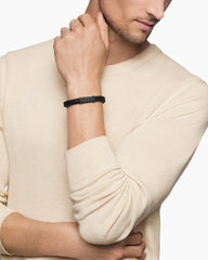 Chevron Bracelet in Black Rubber with Black Titanium and Black Diamonds, 9mm