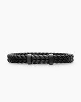 Chevron Bracelet in Black Rubber with Black Titanium, 9mm