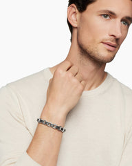 Streamline® Link Bracelet in Sterling Silver with Black Diamonds, 7.5mm