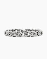 Curb Chain Angular Link Bracelet in Sterling Silver, 8.7mm