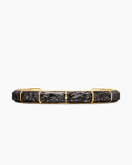 Forged Carbon Faceted Cuff Bracelet in 18K Yellow Gold, 8.5mm