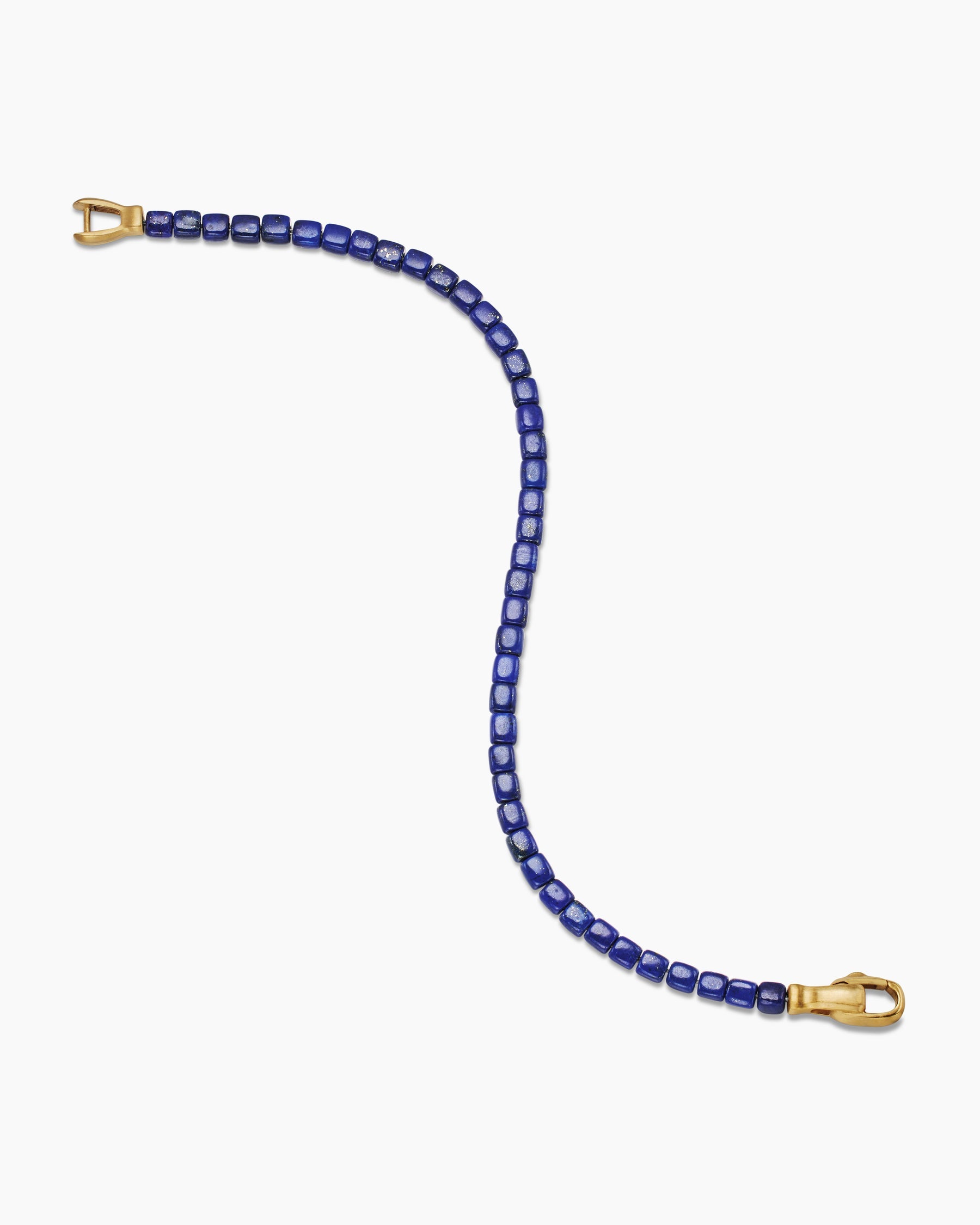 Spiritual Beads Cushion Bracelet with Lapis and 18K Yellow Gold, 4mm