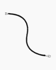 Spiritual Beads Cushion Bracelet in Sterling Silver with Black Onyx, 4mm