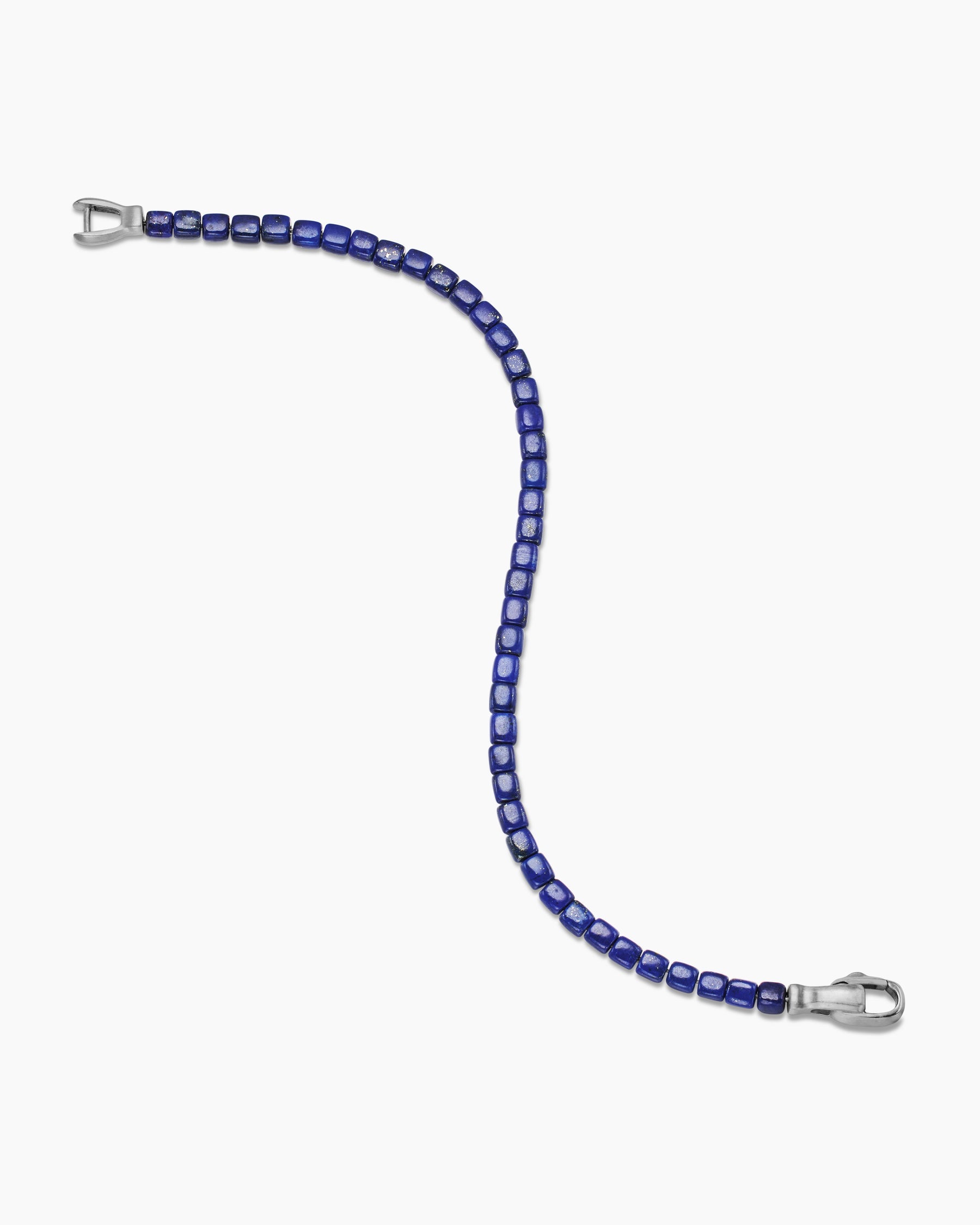 Spiritual Beads Cushion Bracelet in Sterling Silver with Lapis, 4mm