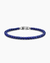 Spiritual Beads Cushion Bracelet in Sterling Silver with Lapis, 4mm
