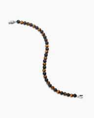 Spiritual Beads Alternating Bracelet in Sterling Silver with Black Onyx and Tiger’s Eye, 6mm