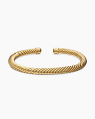Cable Cuff Bracelet in 18K Yellow Gold, 7mm