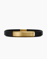 Streamline® ID Bracelet in Black Rubber with 18K Yellow Gold, 10mm
