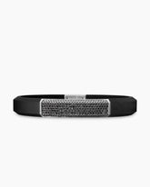 Streamline® ID Bracelet in Black Rubber with Black Diamonds and Sterling Silver, 10mm