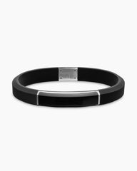 Streamline® ID Bracelet  in Black Rubber with Black Onyx and Sterling Silver, 10mm