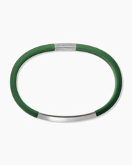 Streamline® ID Bracelet  with Green Rubber and Sterling Silver, 10mm