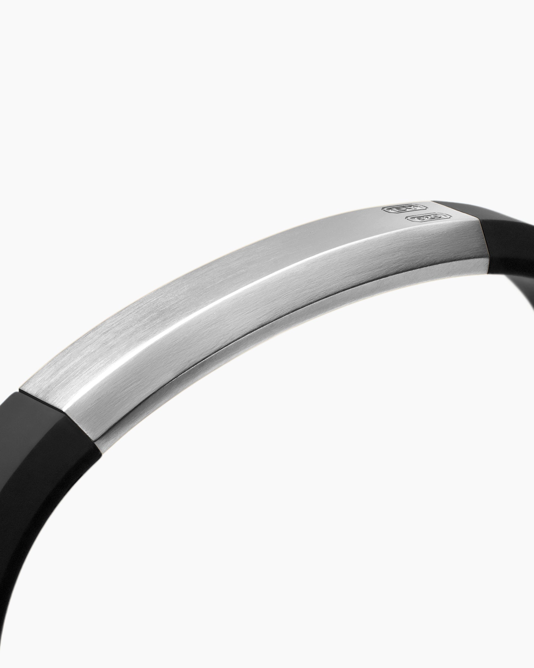 Streamline® ID Bracelet  with Black Rubber and Sterling Silver, 10mm