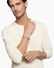 Double Box Chain Bracelet in Sterling Silver with 18K Yellow Gold, 10.5mm