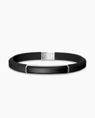 Streamline® ID Bracelet in Black Rubber with Black Onyx and Sterling Silver, 8mm