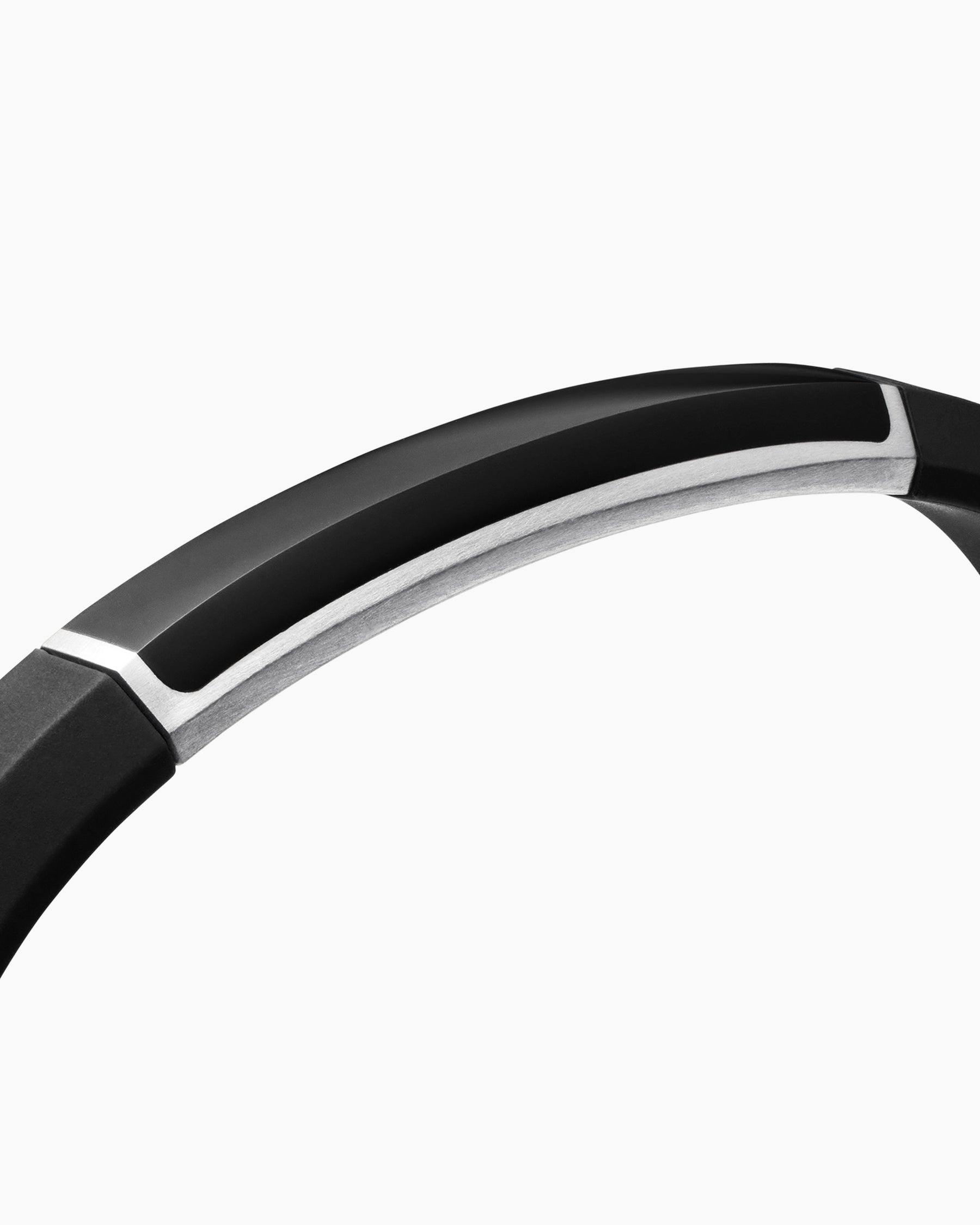 Streamline® ID Bracelet in Black Rubber with Black Onyx and Sterling Silver, 8mm
