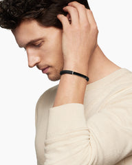 Streamline® ID Bracelet in Black Rubber with Black Onyx and Sterling Silver, 8mm