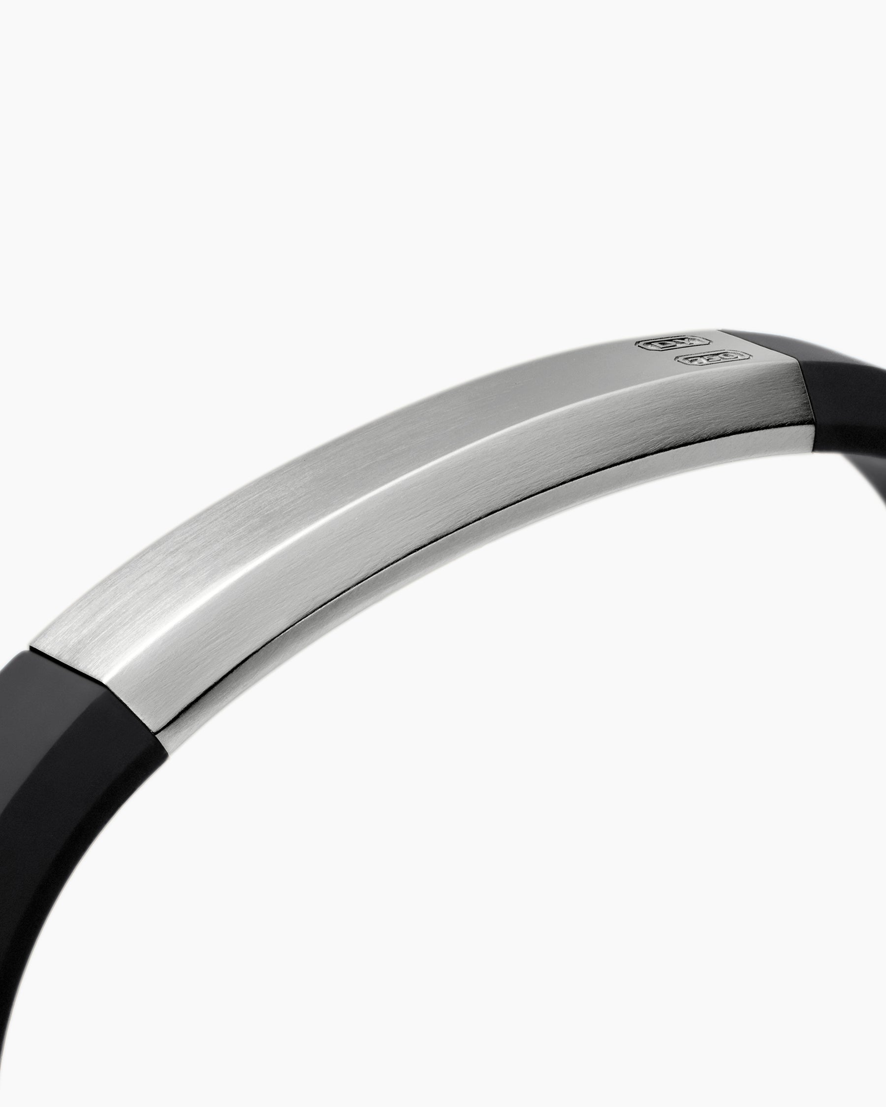 Streamline® ID Bracelet in Black Rubber with Sterling Silver, 8mm