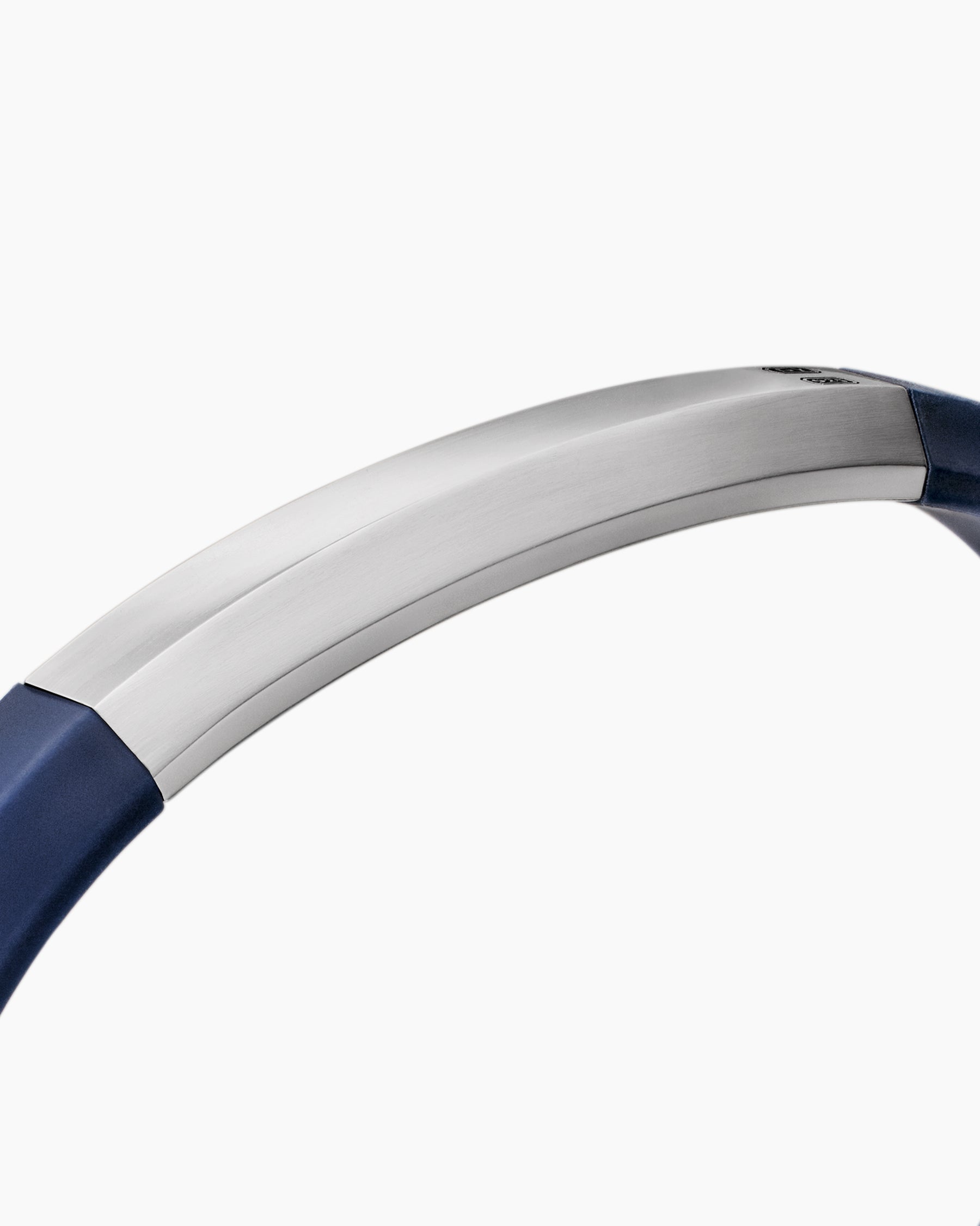 Streamline® ID Bracelet in Blue Rubber with Sterling Silver, 8mm