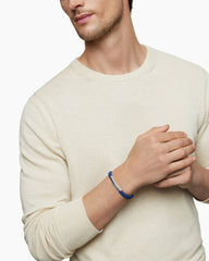 Streamline® ID Bracelet in Blue Rubber with Sterling Silver, 8mm