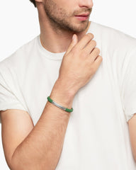 Streamline® ID Bracelet in Green Rubber with Sterling Silver, 8mm