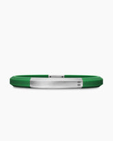 Streamline® ID Bracelet in Green Rubber with Sterling Silver, 8mm