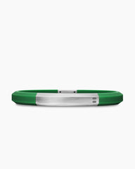 Streamline® ID Bracelet in Green Rubber with Sterling Silver, 8mm