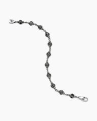 Spiritual Beads Bracelet in Sterling Silver with Black Diamonds, 6mm