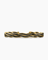 DY Helios™ Cuff Bracelet in 18K Yellow Gold with Forged Carbon, 9mm