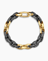 Faceted Link Bracelet in 18K Yellow Gold with Meteorite, 11.6mm