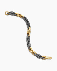 Faceted Link Bracelet in 18K Yellow Gold with Meteorite, 11.6mm
