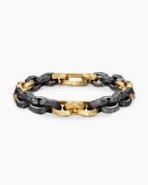 Faceted Link Bracelet in 18K Yellow Gold with Meteorite, 11.6mm