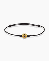 Evil Eye Cord Bracelet in Black Nylon with 18K Yellow Gold and Sapphire, 7.7mm