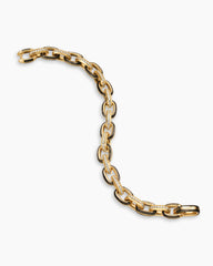 Streamline® Oval Link Bracelet in 18K Yellow Gold with Forged Carbon and Diamonds, 10.8mm
