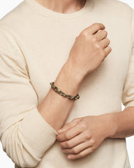 Streamline® Oval Link Bracelet in 18K Yellow Gold with Forged Carbon, 10.8mm