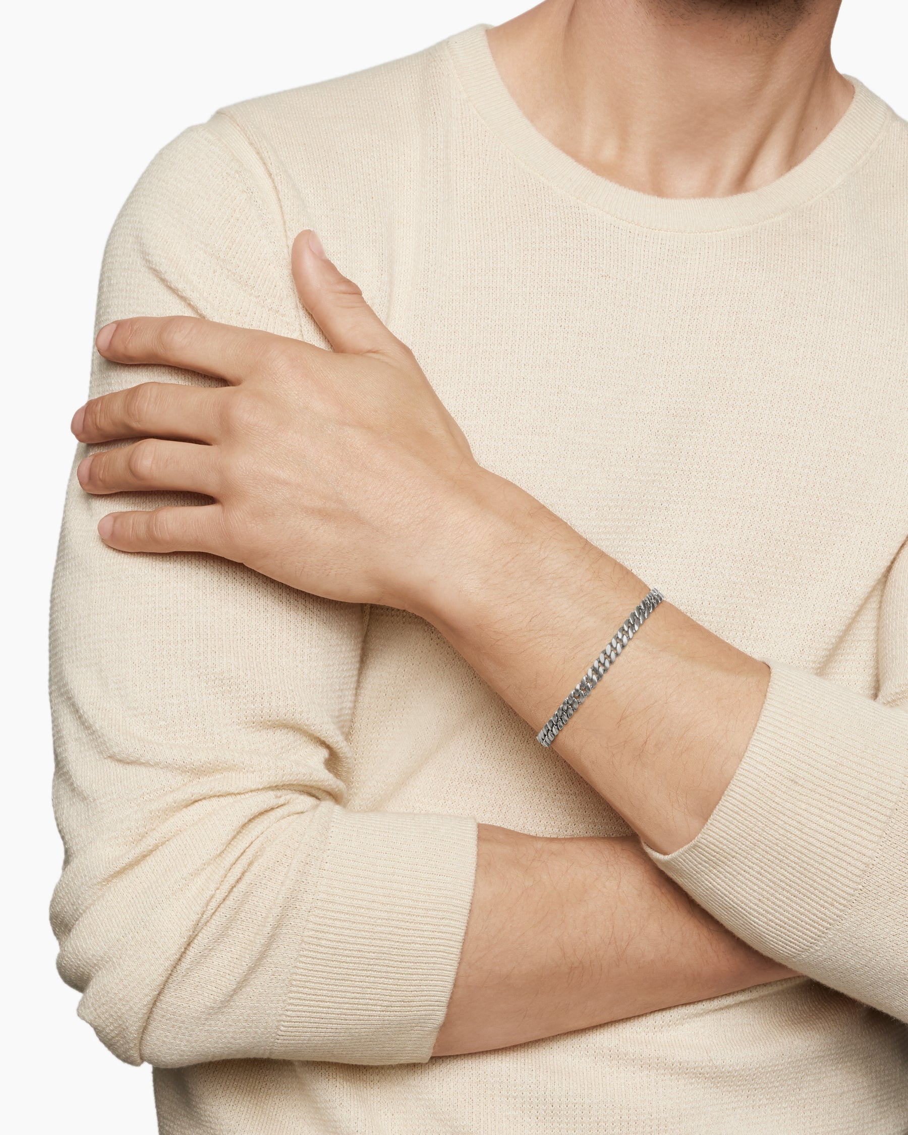 Curb Chain Bracelet in Sterling Silver, 6mm
